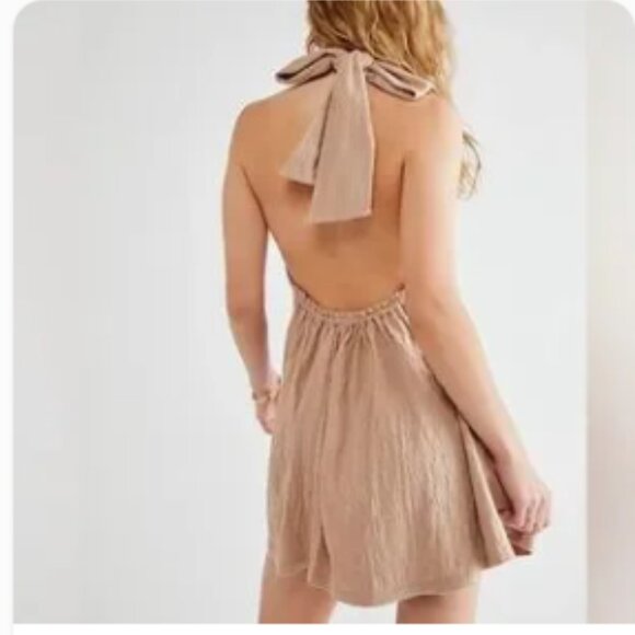 Free People Beach Dress Women's Small Petite White Lucy Halter Mini Summer‎ - Picture 13 of 14